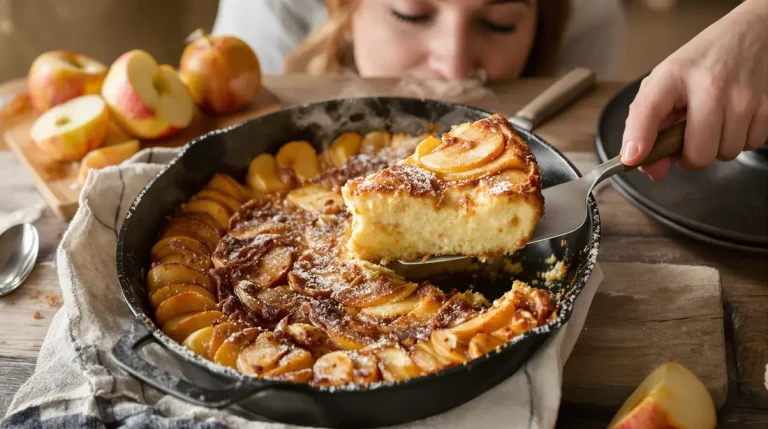 Gâteau aux pommes à la poêle : la recette rapide et réconfortante, prête sans four