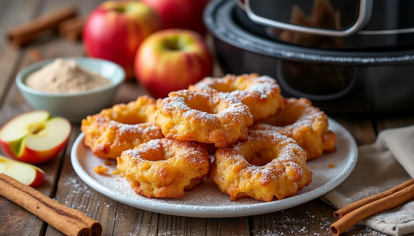 Beignets aux pommes airfryer : la recette facile et délicieuse découvrez notre recette simple et savoureuse de beignets aux pommes réalisés à l'airfryer pour un dessert croustillant et léger en un rien de temps.