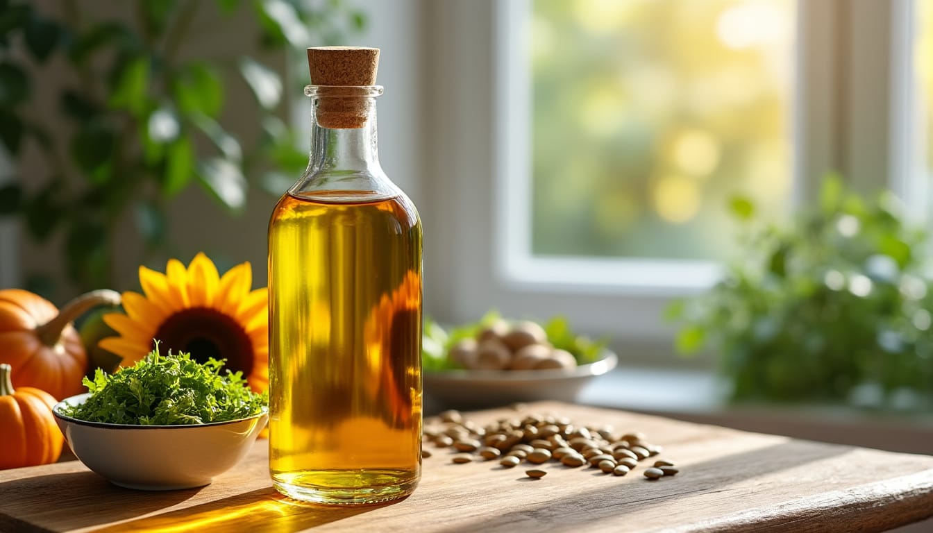 Les bienfaits de l'huile de lin pour la santé et la beauté découvrez les bienfaits de l'huile de lin pour la santé et la beauté : riche en oméga-3, elle améliore la peau, renforce les cheveux et soutient le bien-être général.
