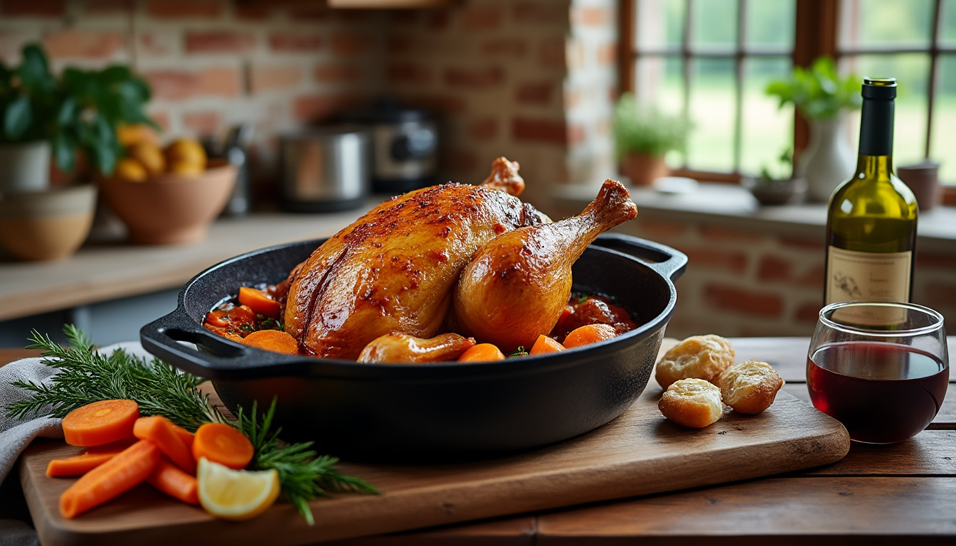 découvrez une recette facile de pintade en morceaux cuite en cocotte, idéale pour un repas savoureux et convivial à partager en famille.