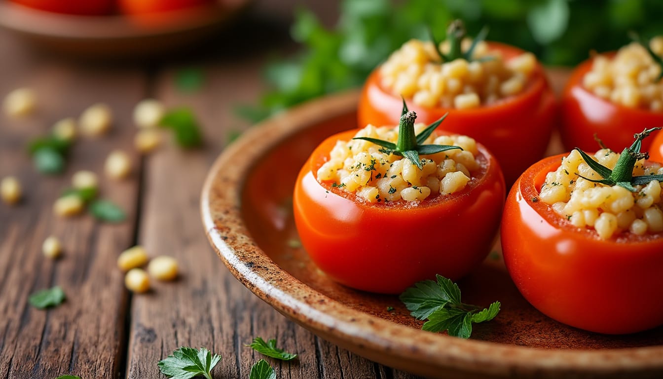 découvrez notre recette simple et savoureuse de tomates farcies au riz, parfaite pour un repas gourmand et facile à préparer.