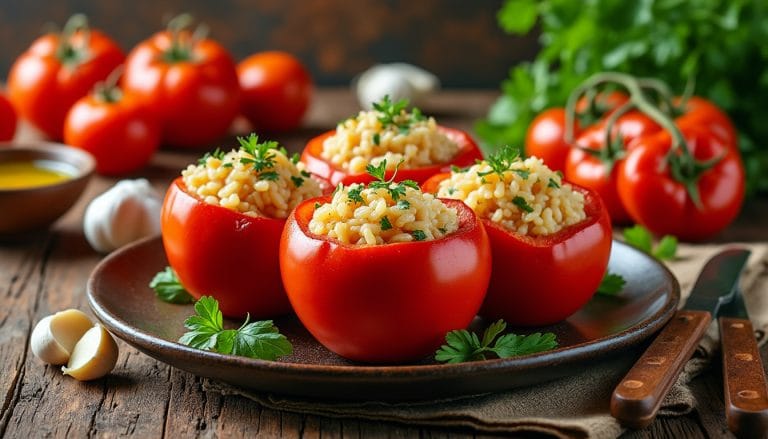 découvrez notre recette facile et savoureuse de tomates farcies au riz, un plat gourmand parfait pour un repas léger et plein de saveurs à essayer sans tarder.