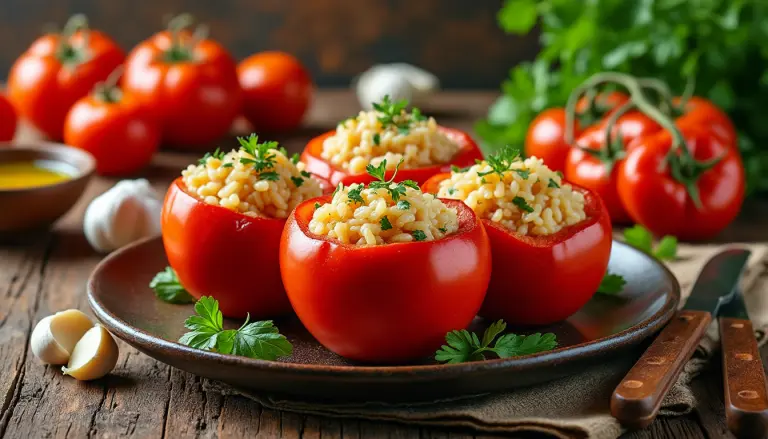 découvrez notre recette facile et savoureuse de tomates farcies au riz, un plat gourmand parfait pour un repas léger et plein de saveurs à essayer sans tarder.